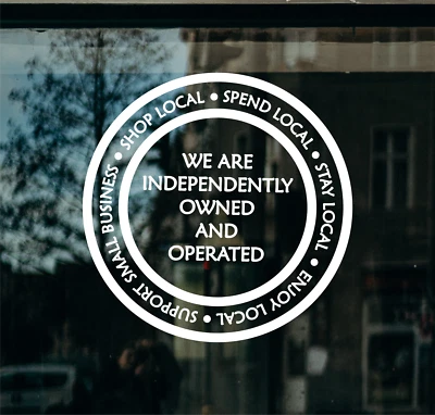 JJD-STICKERS Shop Local Indendent Support Small Business Window Sticker Decal Cafe Pet Pub