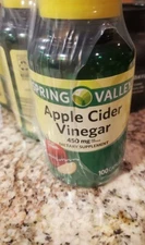 Spring Valley Apple Cider Vinegar Capsules 450mg 100 Count - 3 pack * Brand New*