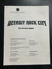 KISS-Related:DETROIT ROCK CITY(1999 film) Press Kit BKLT.(47 pp.) w/info on film