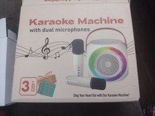 Mini Karaoke Machine Portable Bluetooth Karaoke Speaker with 2 Wireless Mics