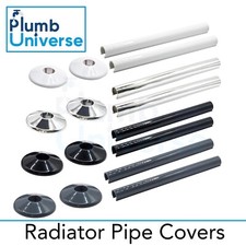 Radiator Snap Pipe Covers Clip On Covers Black, White, Anthracite, Chrome