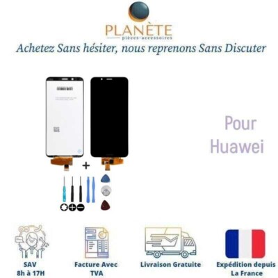 Écran LCD + Vitre Tactile Assemblés Sur Châssis Pour Huawei Y7 2019 - Noir, Neuf