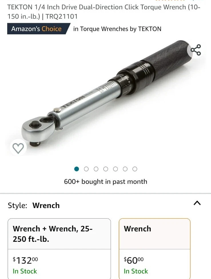 TEKTON TRQ21101 1 4 inch Drive Dual Direction Click Torque Wrench