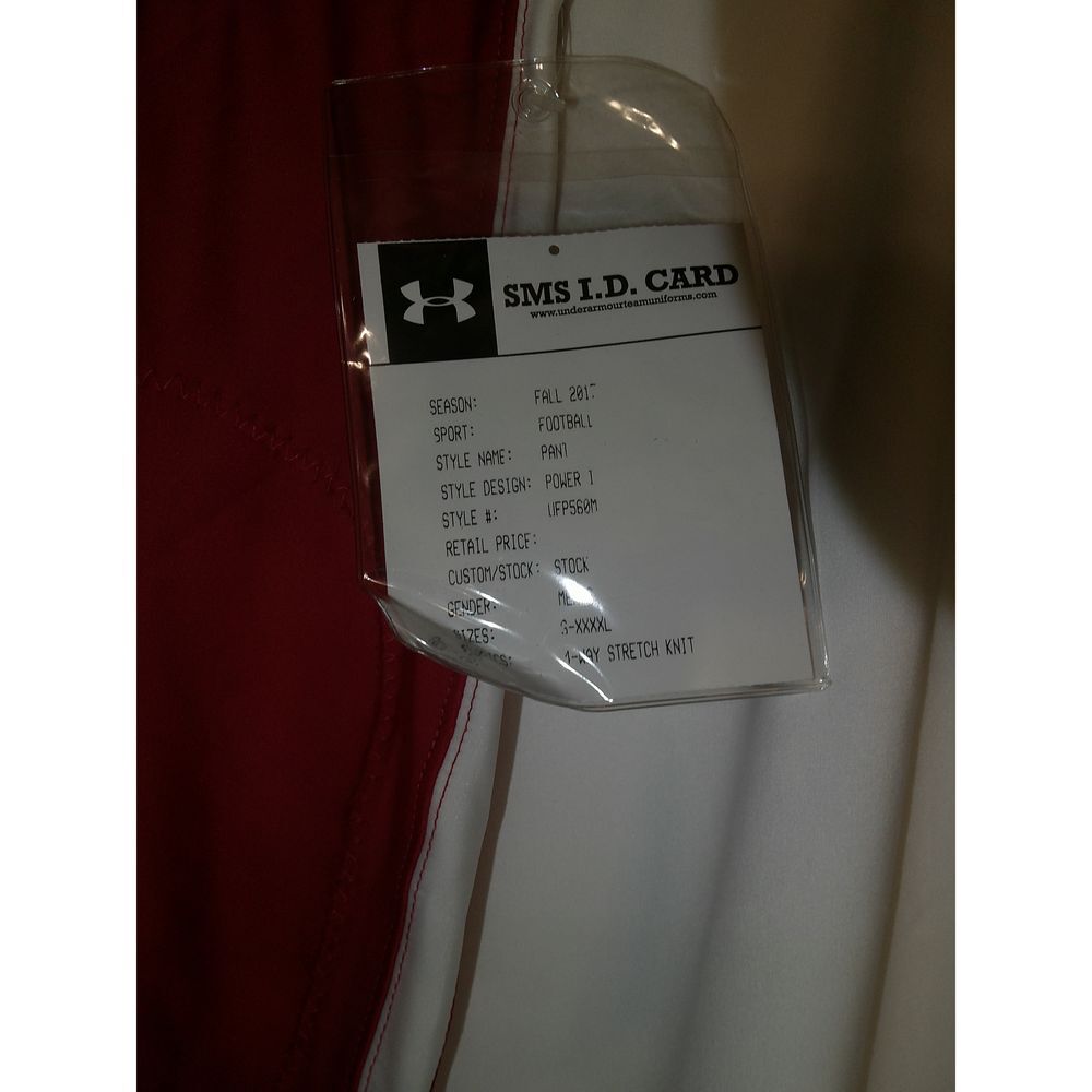 Men's Under Armour Prototype Power 1 Red Football Pants Large NWT thumbnail 3