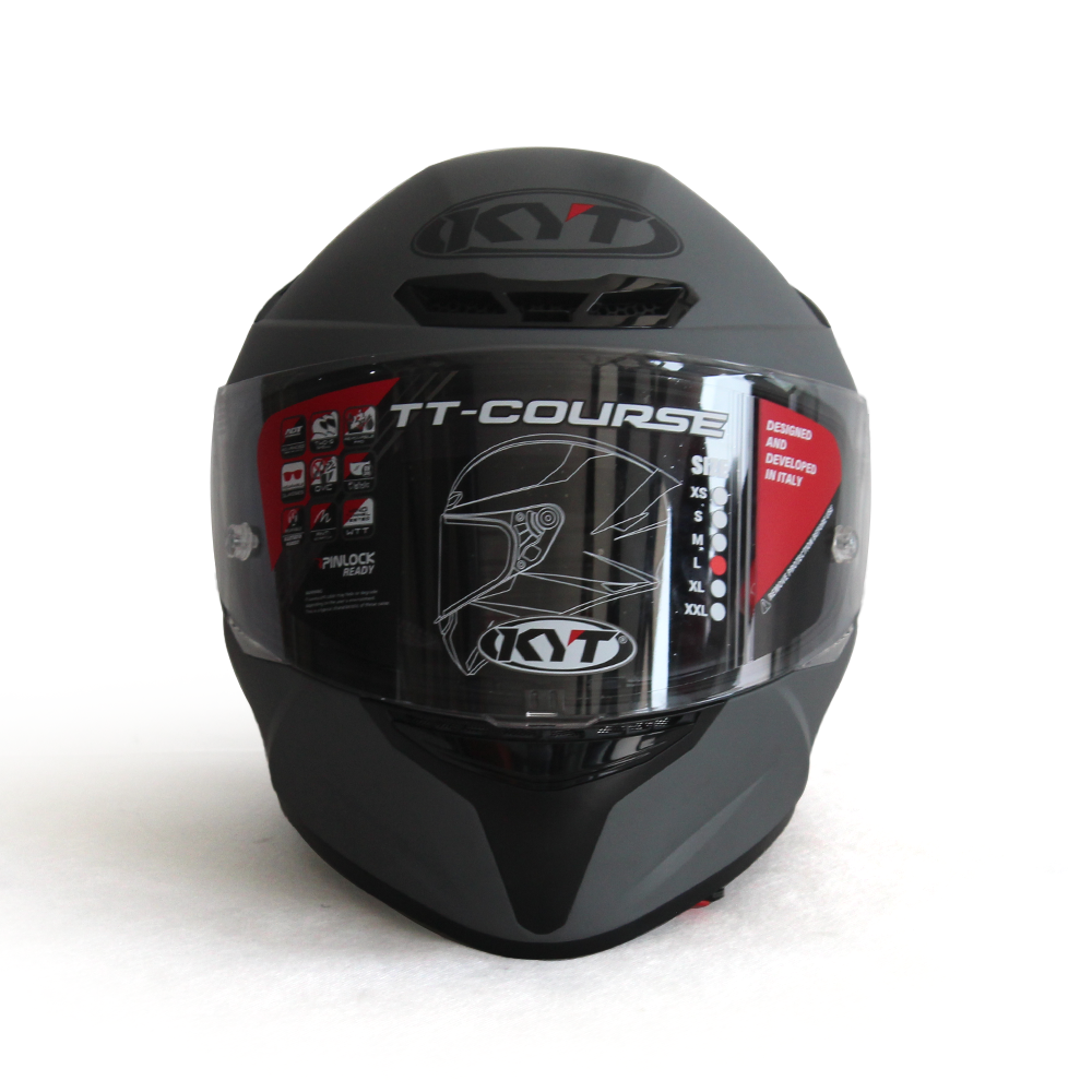 KYT TT COURSE HELMET MATTE DARK GREY COLOR DOT ECE