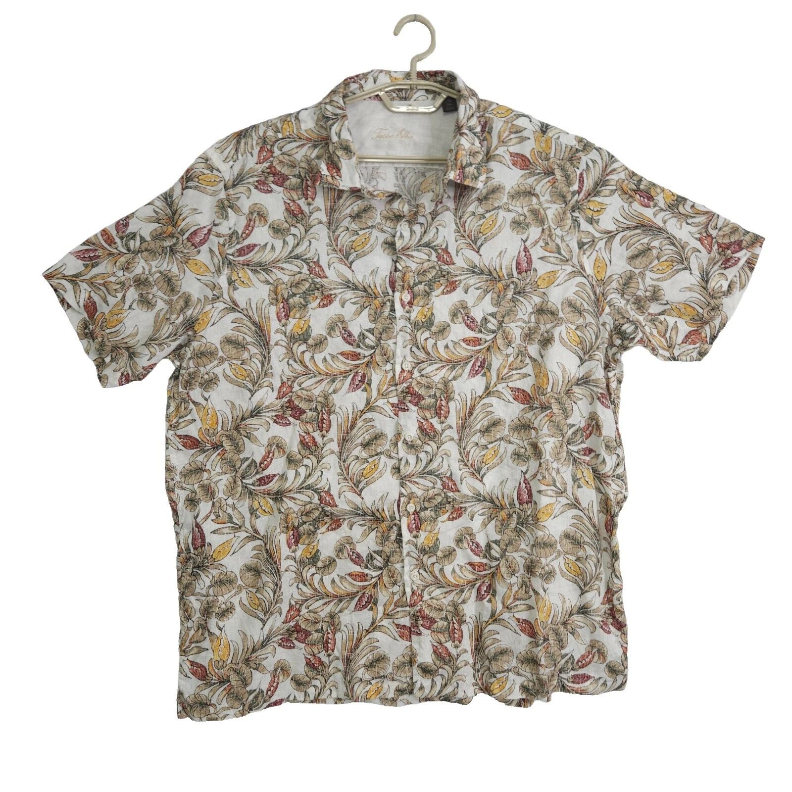Tasso Elba Linen Floral Casual Button-Down Shirts for Men