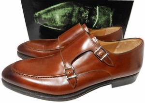 magnanni double monk strap cognac