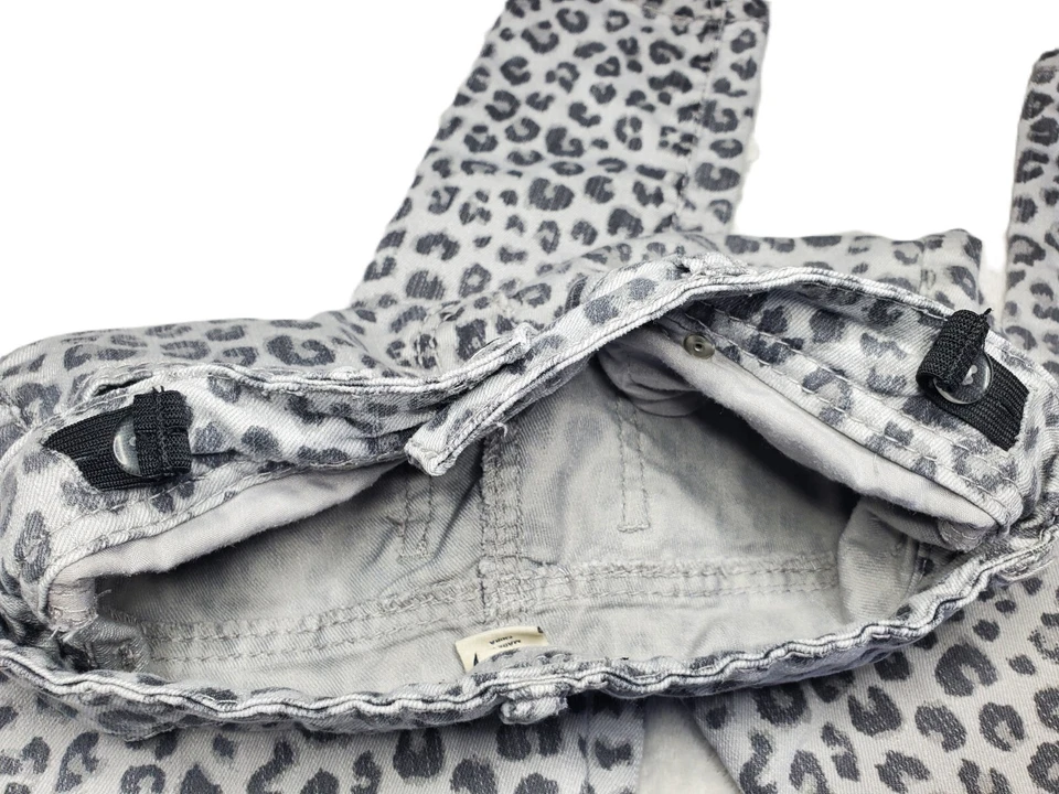 Cherokee Niñas Negro y Gris Estampado Leopardo Jeggings Pantalones Cintura Ajustable Talla 8 Foto 3 de 3