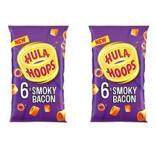 Hula Hoops Smoky Bacon Crisps HP Snacks  6x20g  PACK OF 2