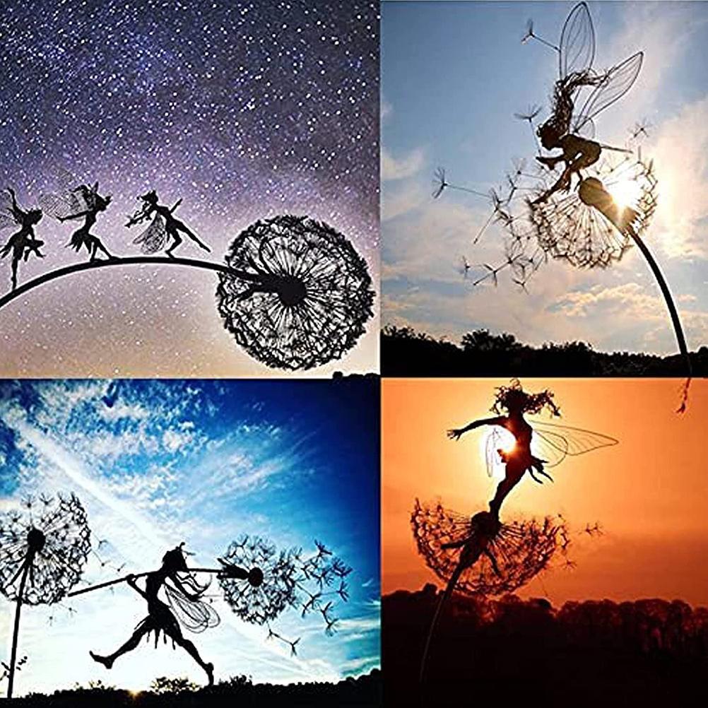 (3) Flower Fairy Dancing With Dandelion Fairy Garden Sculptures eBay