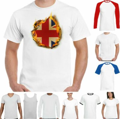 T-Shirt Union Jack Flagge Flammen British Britain Team GB England Schottland Top
