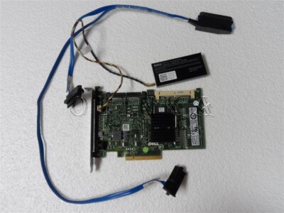 PERC 6I 512MB HARDWARE RAID SAS SATA & BATTERY CABLES DELL POWEREDGE R210 SERVER