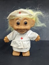 Russ Troll Red Cross Nurse 5" with Yellow Hair With Clothes Vintage Original