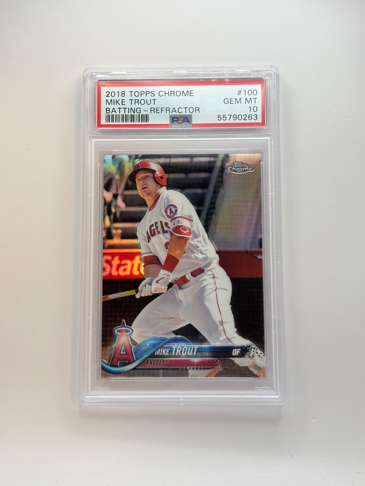 2018 Topps Chrome - Mike Trout #100 Refractor PSA 10