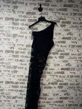 NWT! Missguided One Shoulder Lace Bodycon Dress - Black Size LARGE