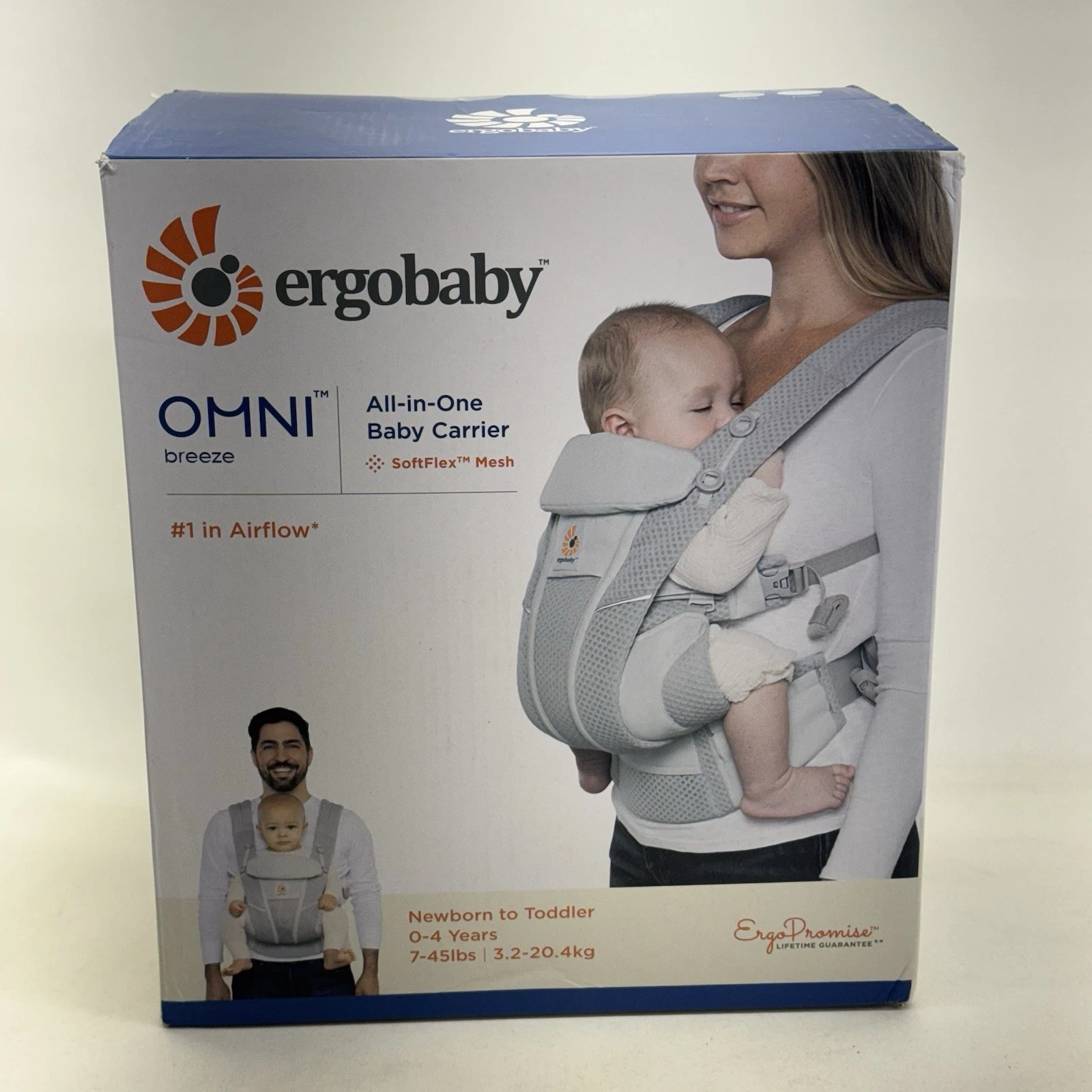 Ergobaby Omni Breeze Baby Carrier Mesh 4 Positions 7-45lbs Pearl Grey newborn
Opens in a new window