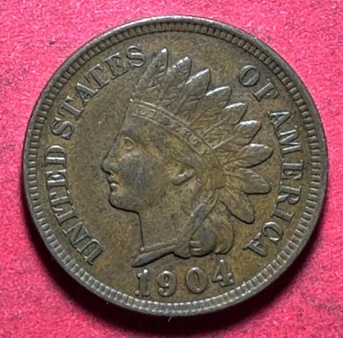 1904 US Indian Head Cent! XF! SHARP! Old US Coin!