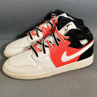 Nike Air Jordan 1 Mid White Black Infrared Shoes FB4417-016 Sz 7Y Sz 8.5 Women\'s Nike Air Jordan 1 Mid GS Shoes White Black Infrared FB4417  main image 2