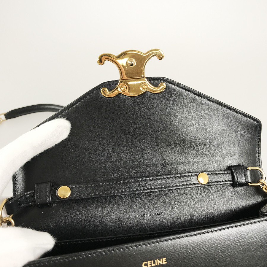 CELINE Triomphe Chain Wallet Margo 10L033DPV.38NO Leather Wallet bag image 10