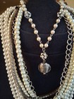 Pearly Lot Of 8 Mixed Jewelry 54" Glass Ncklaces Brclts Errngs Vintage Japan  — photo 4