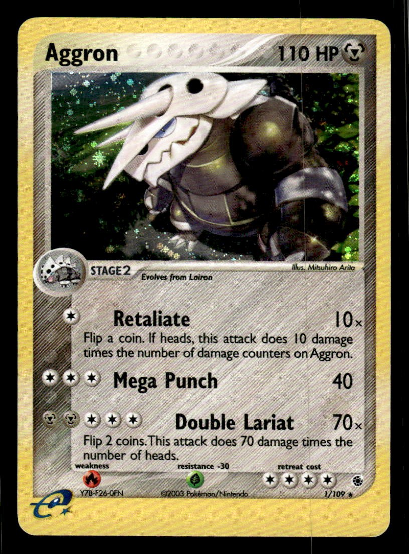 Pokemon TCG EX Ruby and Sapphire #1/109 Aggron Holo LP