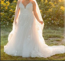 Rebecca Ingram A Line Wedding Gown Size 14 Ivory Over Mauve