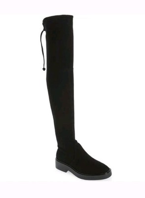 STUART WEITZMAN Suede Over The Knee Boots Black EU 38 US 7.5 Org $950
