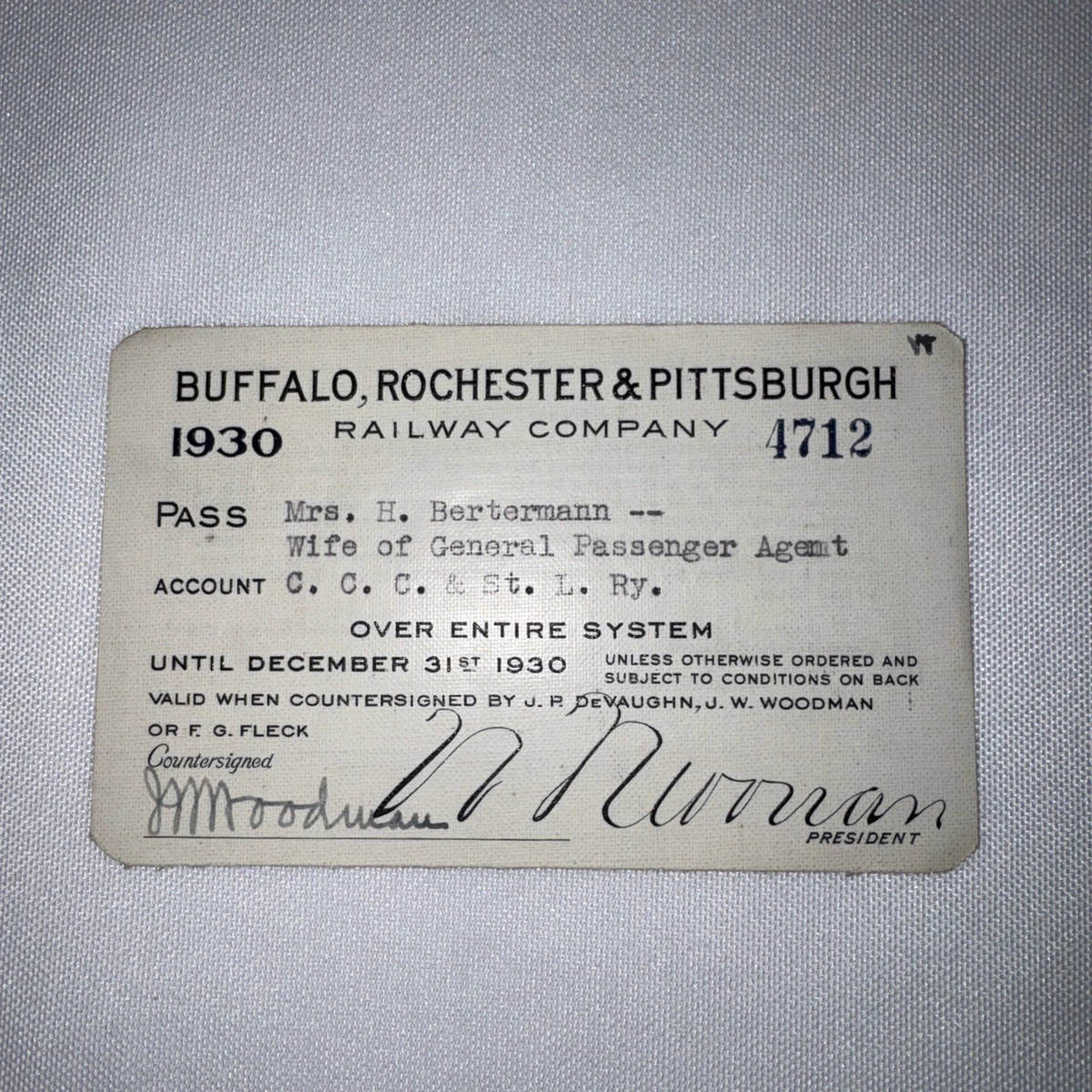 1930 Year Collectible Railroad Passes & Tickets for sale | eBay