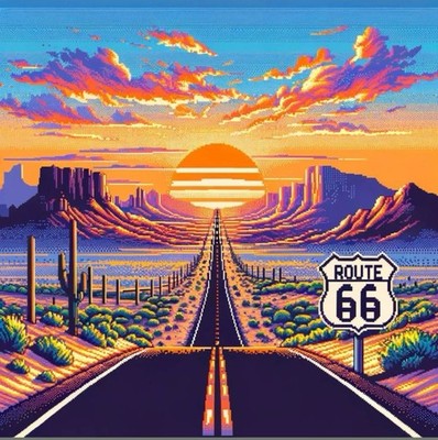 ROUTE 66.  POSTER  11 X 11  In.
