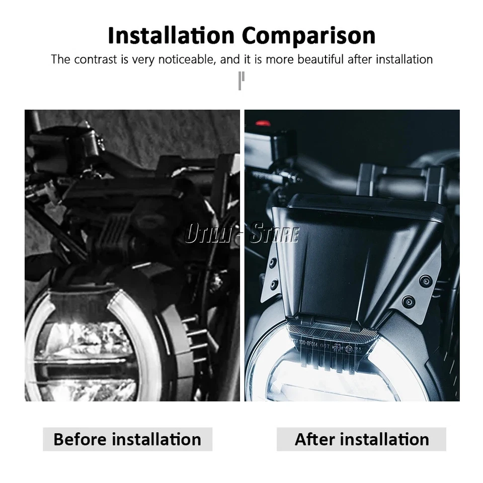 Para Honda CB650R 2019-2023 Nuevo Parabrisas Mosca Deflector de Viento Pantalla Negro Kit Foto 4 de 4