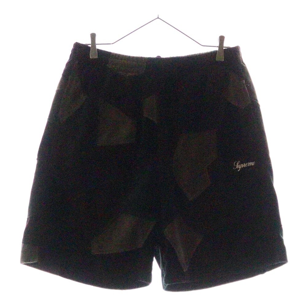 SUPREME 25SS Patchwork Velour Shorts Logo Embroidery Multi