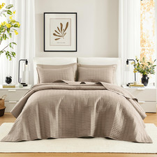 Comfort Spaces King Quilt Set Modern Reversible Diamond Coverlet Bedding Set