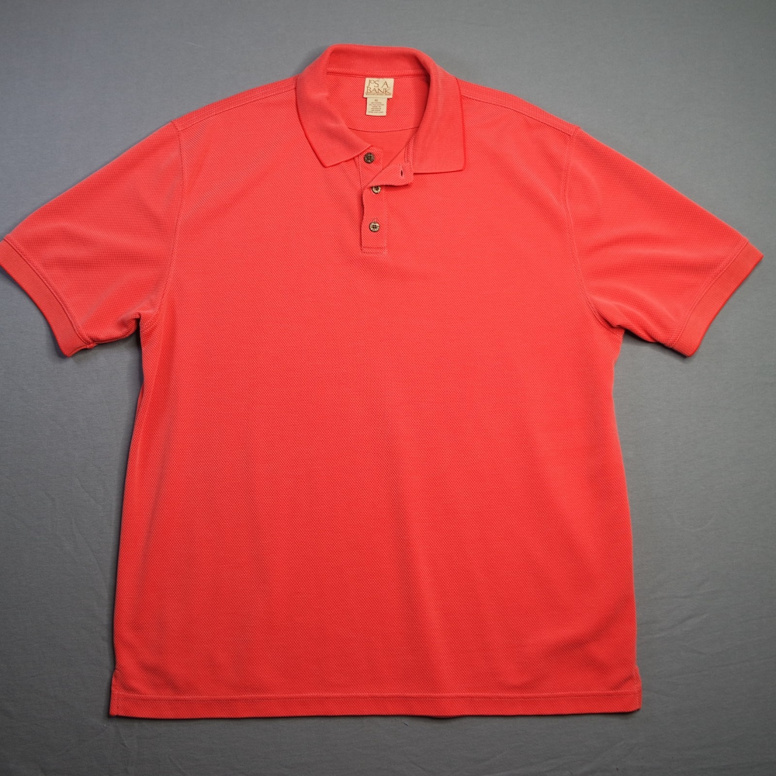 Vintage Jos. A. Bank Orange Salmon Modal Blend Short Sleeve Polo Shirt Men’s XL
