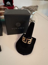 VERSACE- Gold Greca Ring - Size 9.5