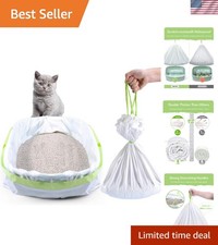 Convenient Disposable Cat Litter Liners - 34 Jumbo Size Bags with Drawstring