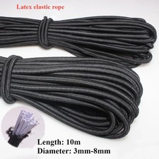 3/4/5/6/8MM Black Strong Elastic Cord Rubber Band Sewing Clothing Craft Supplies