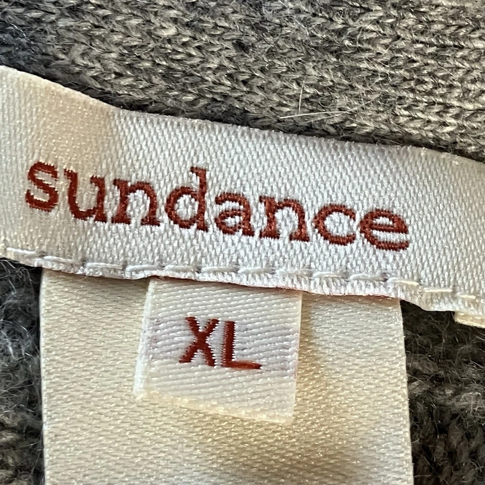 Suéter feminino Sundance tamanho XL cinza envoltório falso mistura de lã de cordeiro - Imagem 4 de 4