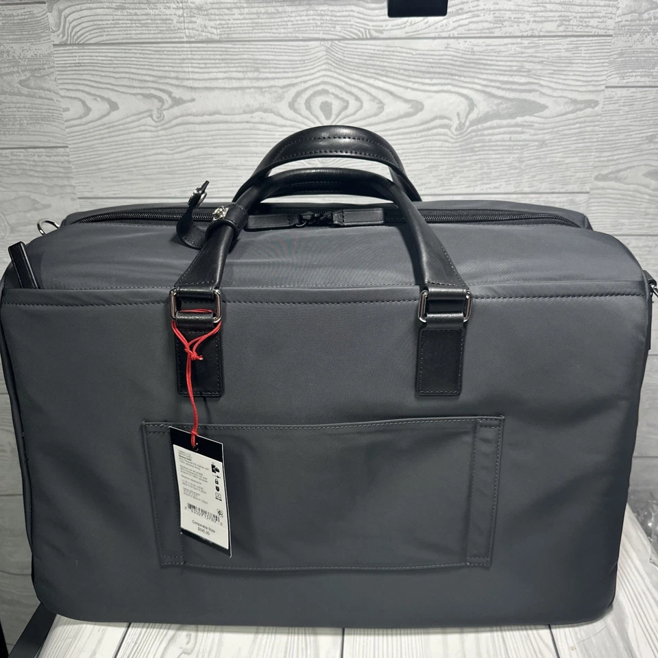 NEW Tumi NEWBURY Polyester & Leather Carry On Gym Duffel Bag CHARCOAL GREY NWT - Image 2 of 4