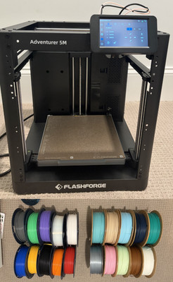 3D PRINTER &FILAMENT Flashforge 3D Printer Adventurer 5m + 20 Spools of Filament