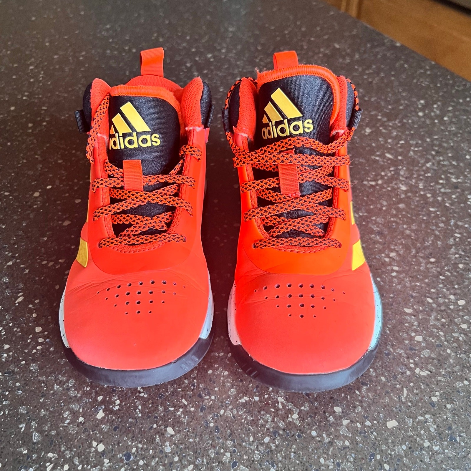 Adidas Boys Cross Em Up Sneakers Basketball Orange, Black, Yellow Sneakers Sz 1 Adidas Boys Cross Em Up Sneakers Basketball Orange, Black, Yellow Sneakers Sz 1