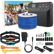 Electric Fence for Dogs, Electric Dog Fence System, 2 Water Resistant Collar ...