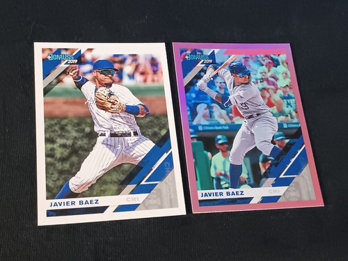 2019 DONRUSS JAVIER BAEZ PINK HOLO FOIL #165 & THROWING VARIATION #165. CHICAGO - Picture 3 of 5