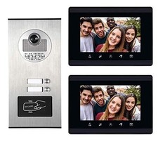 2-Unit Apartment Video Intercom Doorbell 7" Monitors Rfid Ethernet 2-Way
