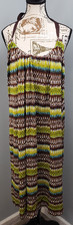 Calvin Klein Halter Dress Womens XL Multicolor Patterned Side Pocket Backless
