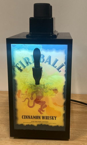 Rare Lighted Fireball Whiskey Double Bottle Shot Chiller Refrigerated Dispenser