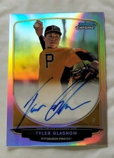 2013 Bowman Chrome RC Tyler Glasnow Auto Refractor 75/500 Rookie Card DODGERS . rookie card picture