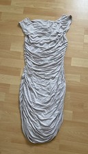 Sexy gerafftes Stretch-Cocktailkleid-Abendkleid Minikleid Gr 38 grau
