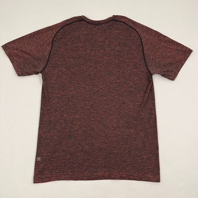 Lululemon Metal Vent Tech Shirt Mens L Red Multi Active Workout Running Preppy