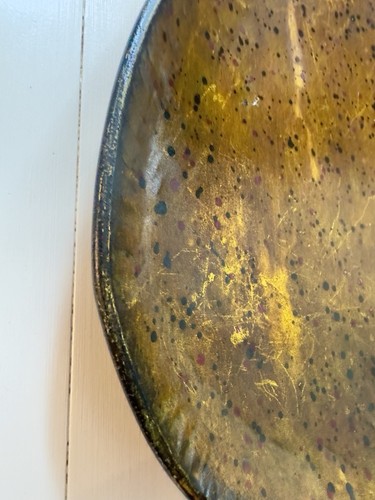 Decorative Metal Rustic Pear Shape Footed Platter With Hook 19" - Picture 9 of 20