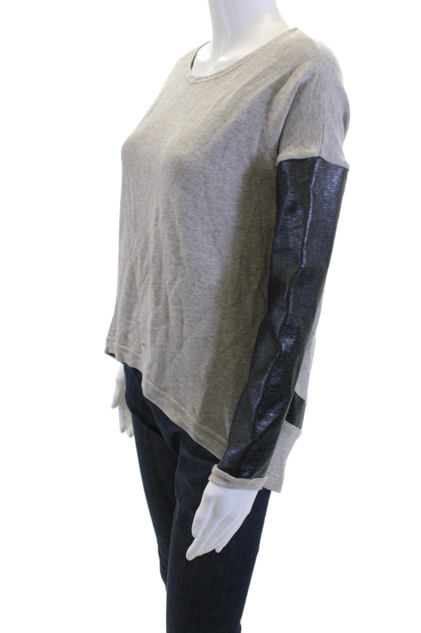 Generation Love Women Basic Gray Long Sleeve Roun… - image 2